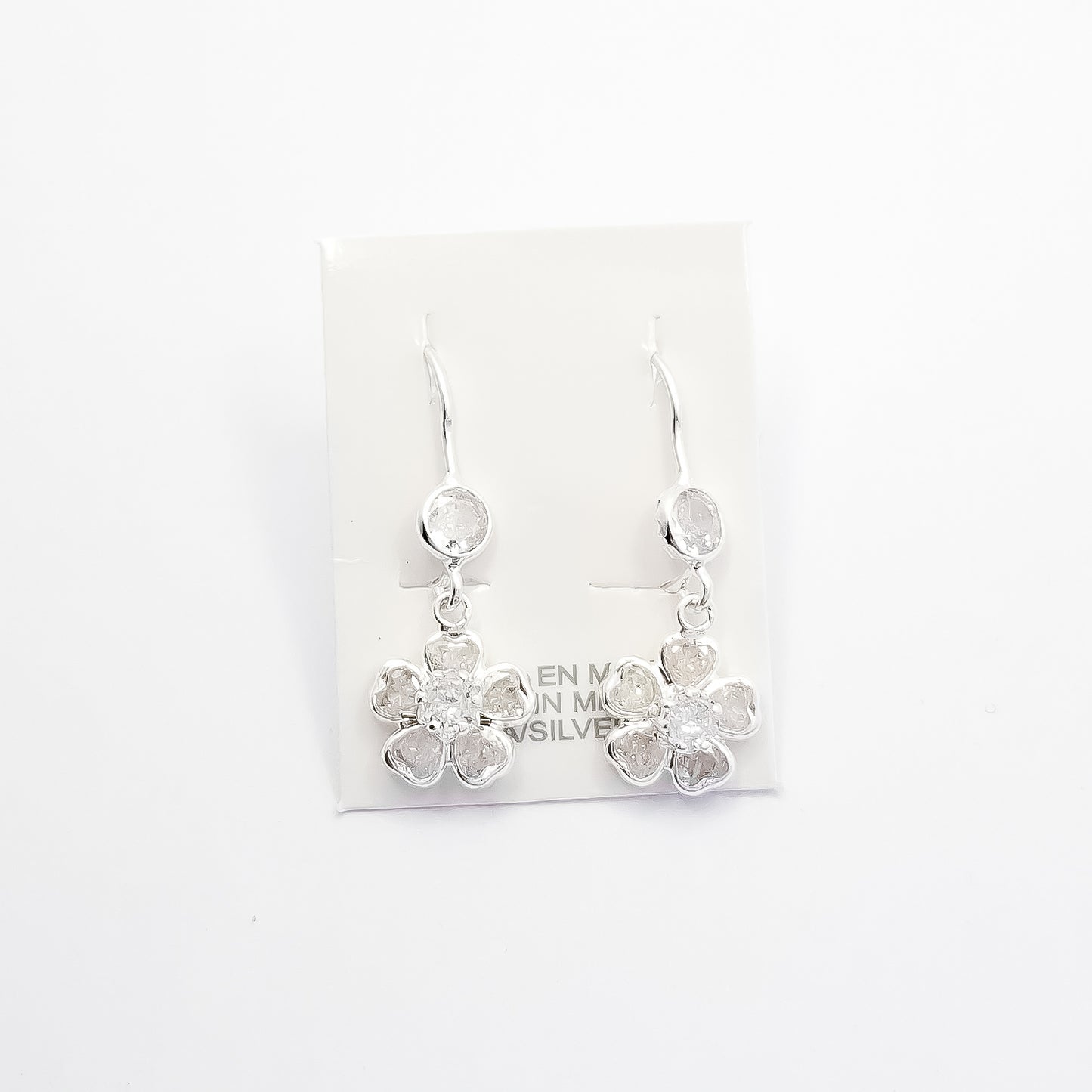 Arete Flor Blanca Zirconia