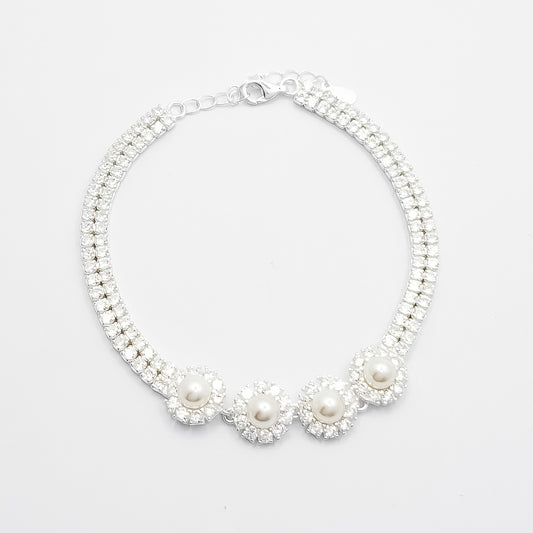 Pulsera Zirconia Perla