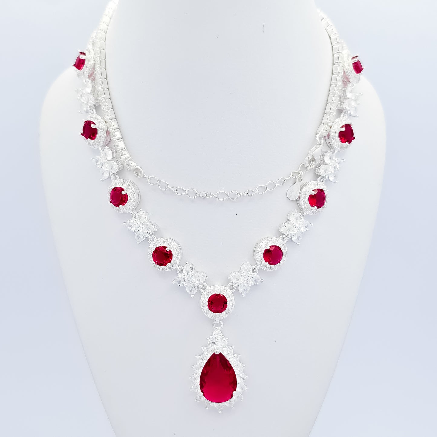 Collar Zirconias Roja