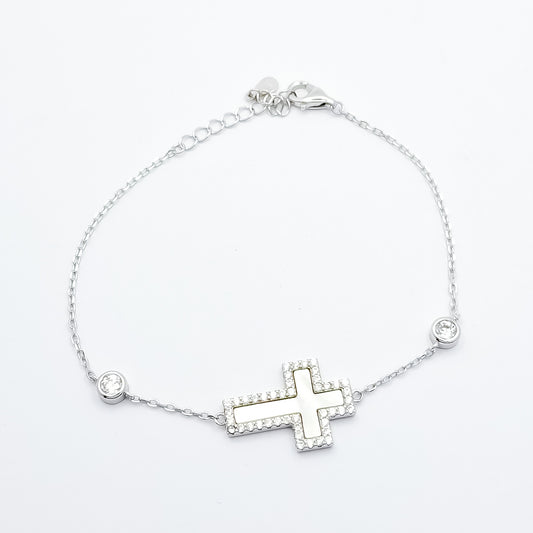 Pulsera Cruz Perla