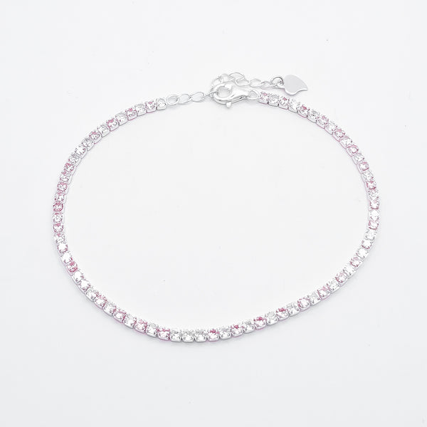 Pulsera Zirconia Rosa