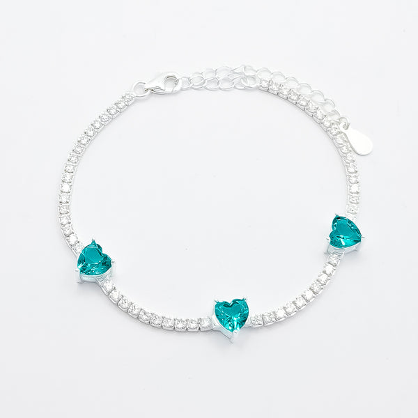Pulsera Corazon Aqua