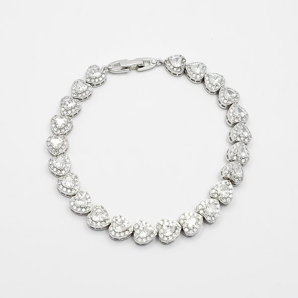 Pulsera Corazones Blanca