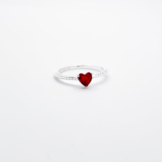 Anillo Corazon Rojo