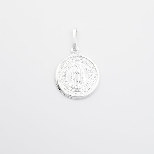 Dije Virgen Circulo Blanco
