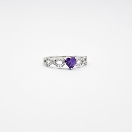 Anillo Corazon Morado