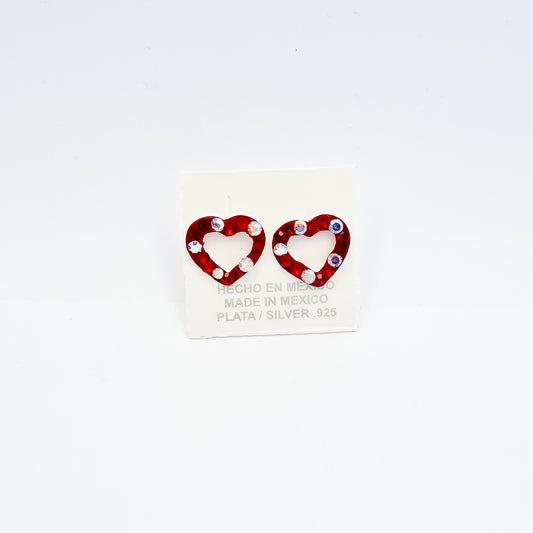 Arete Corazon Rojo