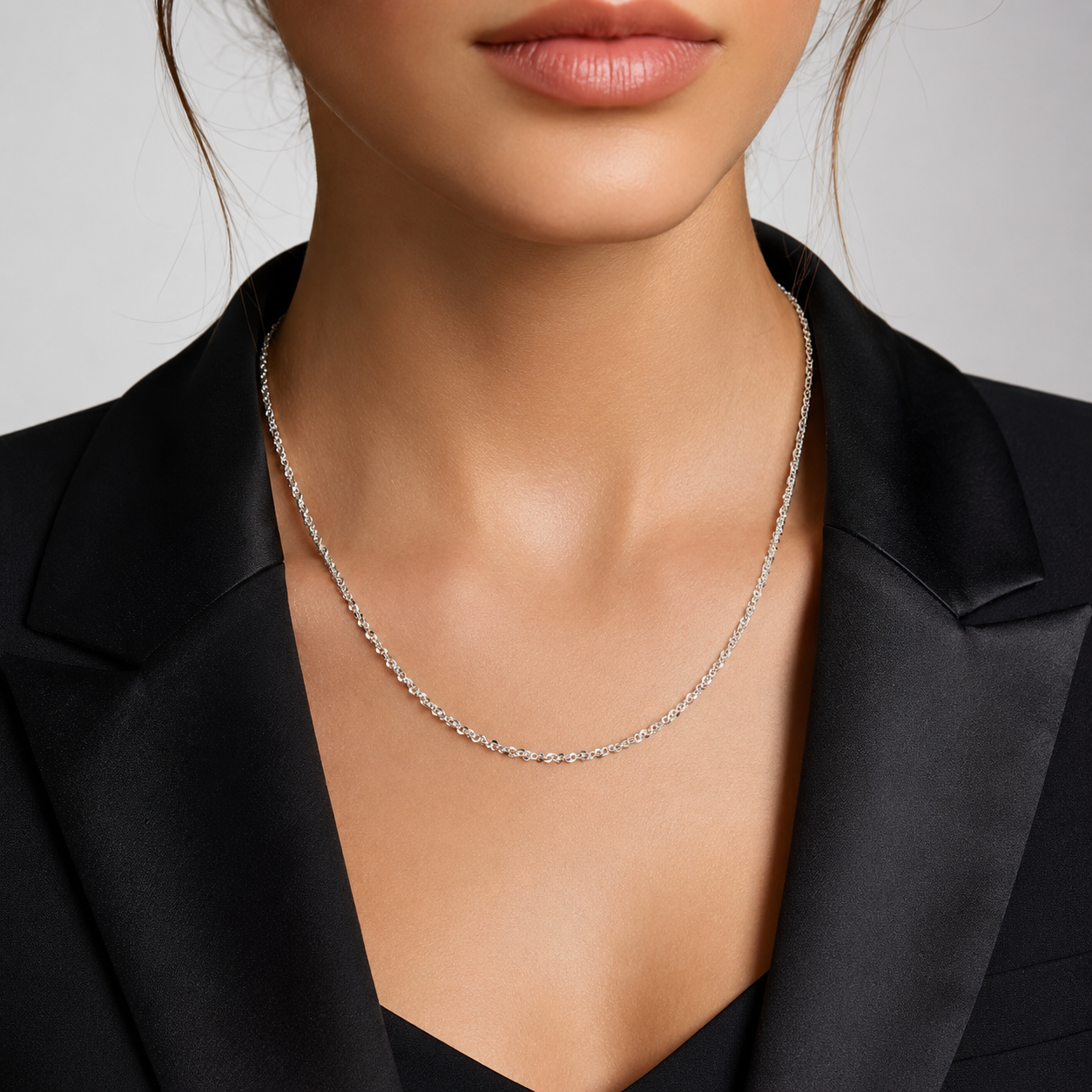Cadena Margarita 1mm Plata Ley 925