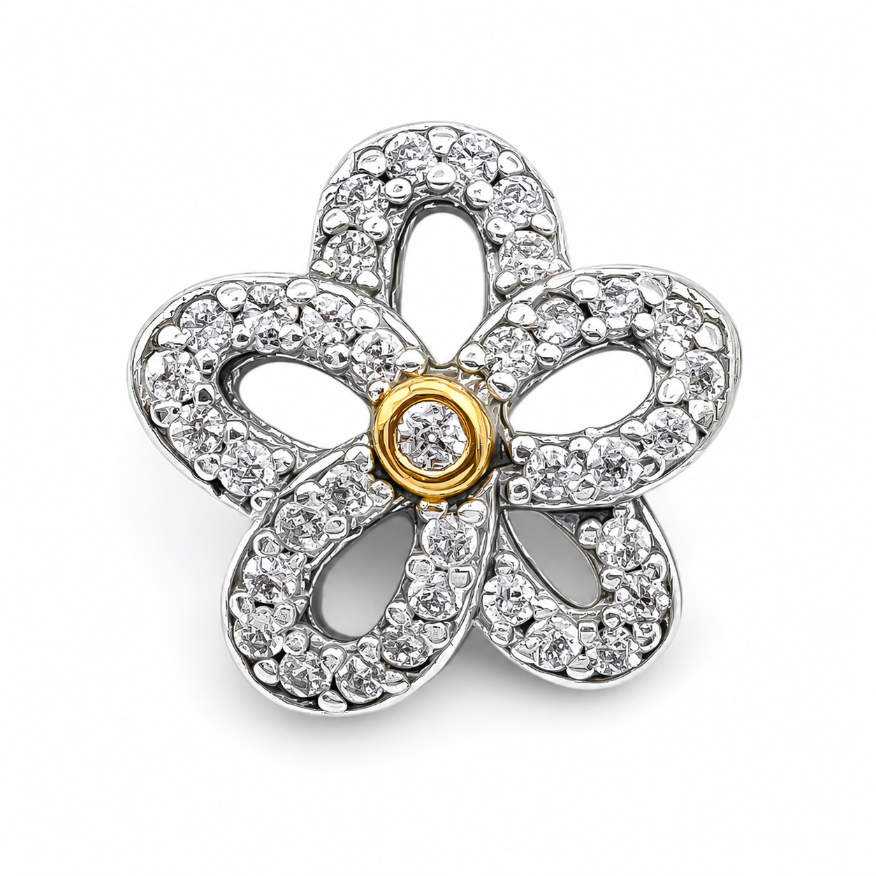 Charm Flor Zirconia Plata Ley 925