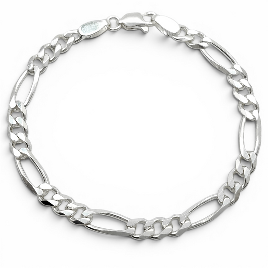 Pulso Figaro Liso 5mm Plata Ley 925