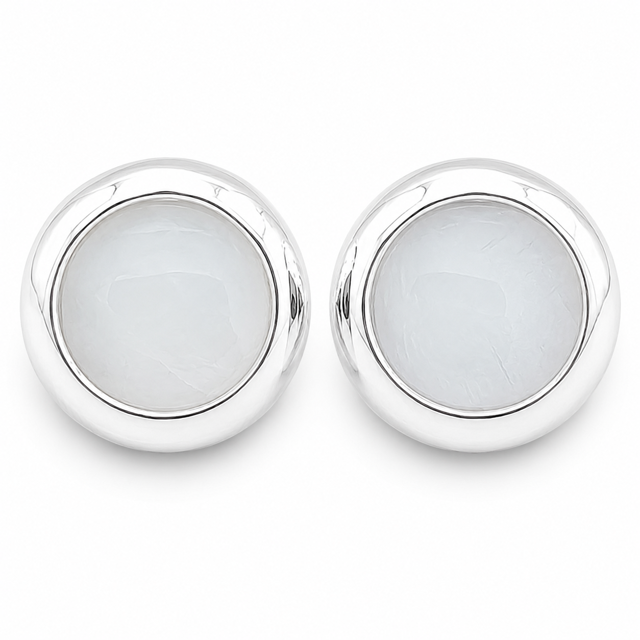 Arete Circulo Blanco Plata Ley 925