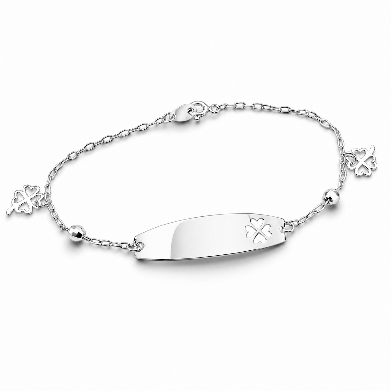 Esclava Trebol 1mm Plata Ley 925