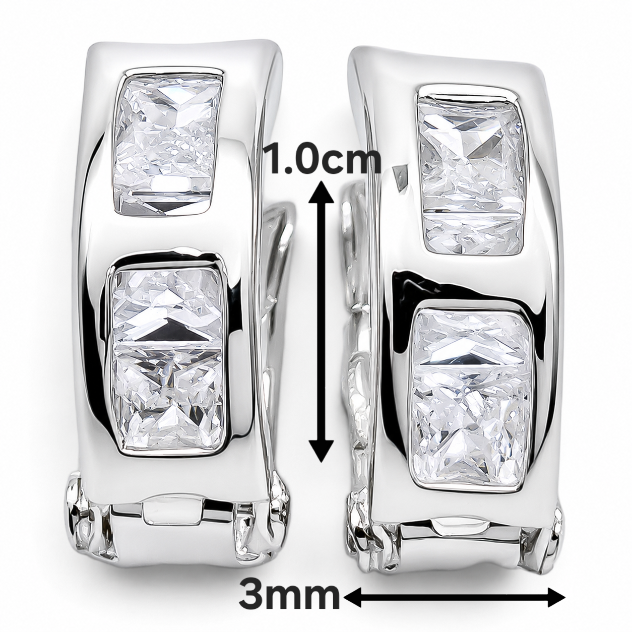 Hugguies Minis Blancas Plata Ley 925