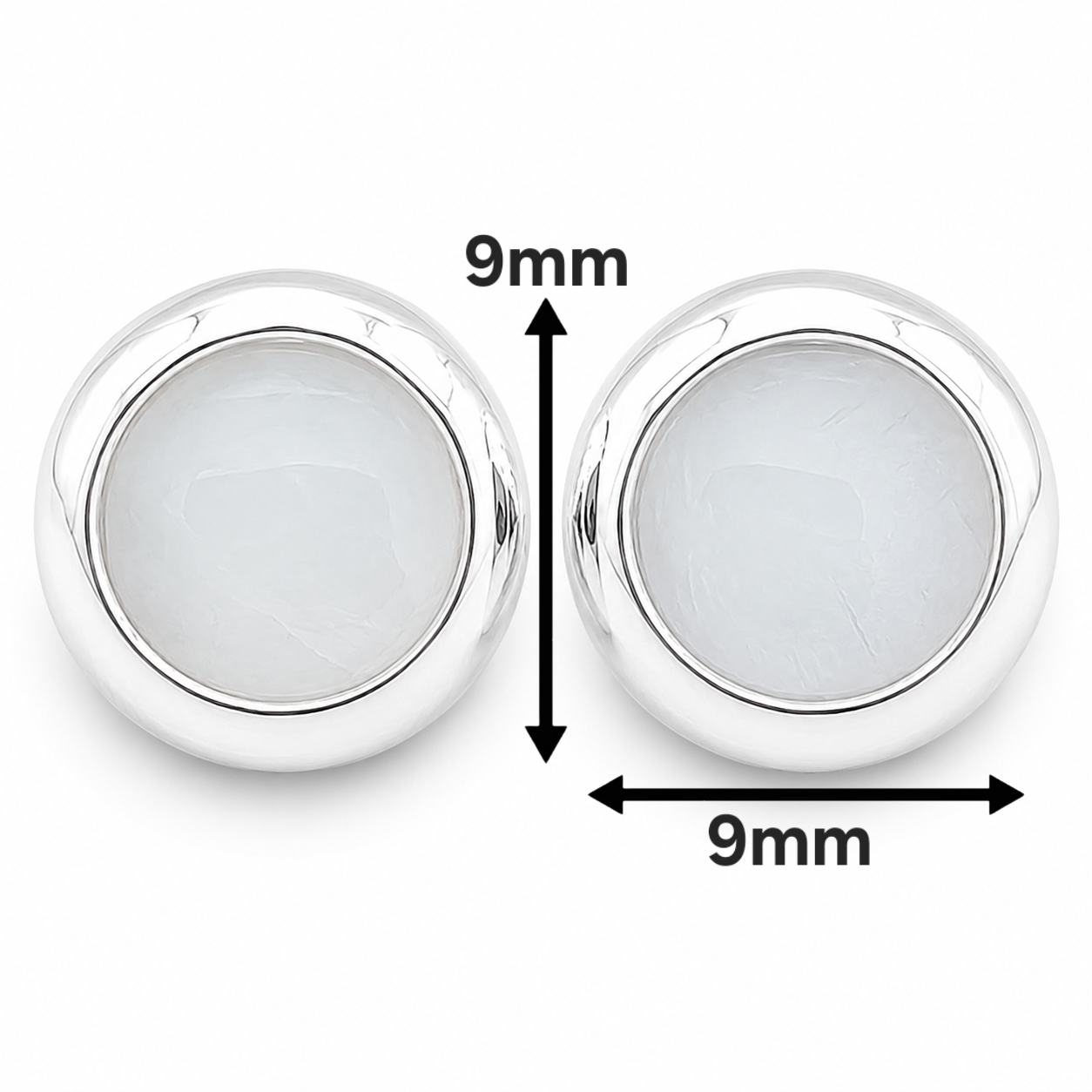 Arete Circulo Blanco Plata Ley 925