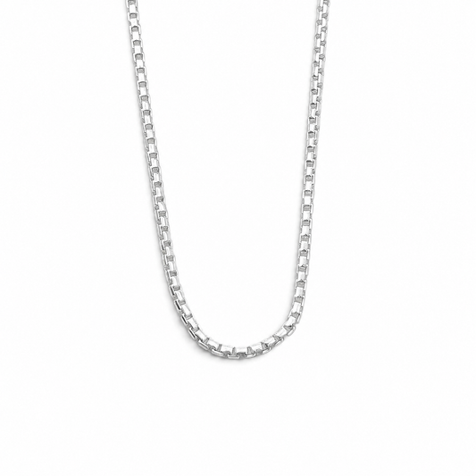 Cadena Cubito 1mm Plata Ley 925
