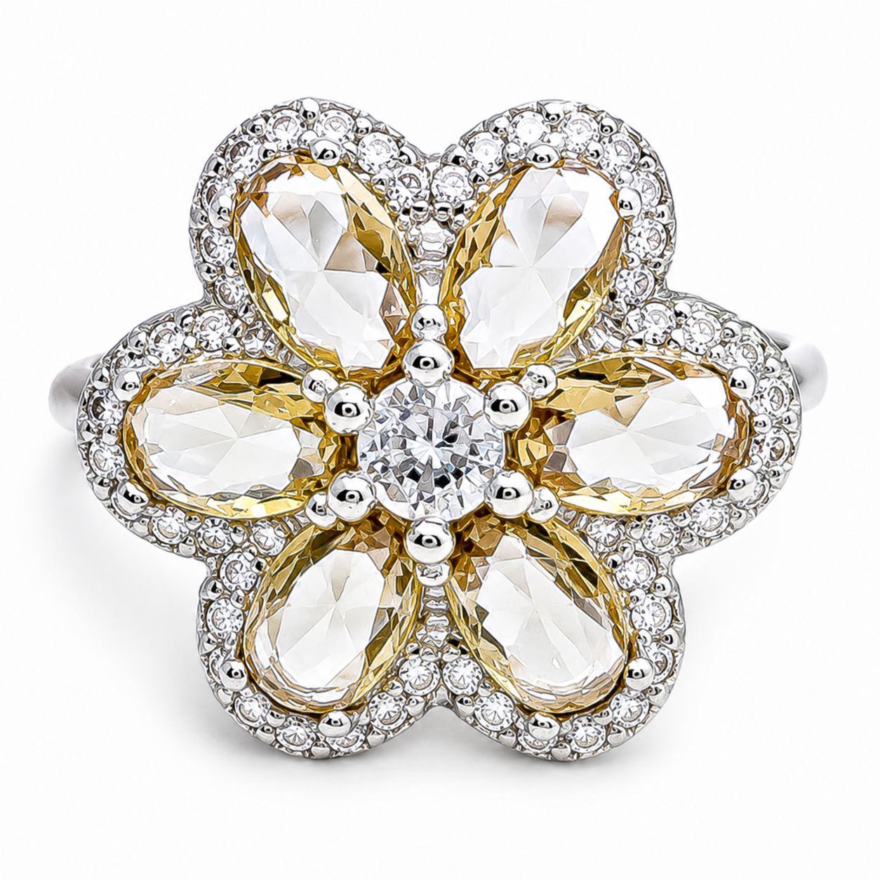 Anillo Flor Zultanita Plata Ley 925