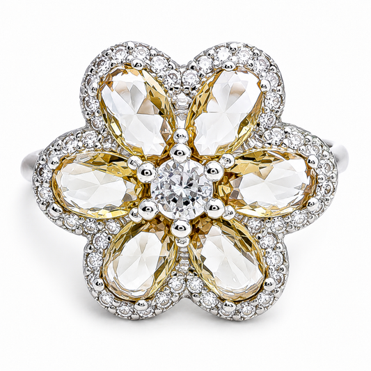 Anillo Flor Zultanita Plata Ley 925