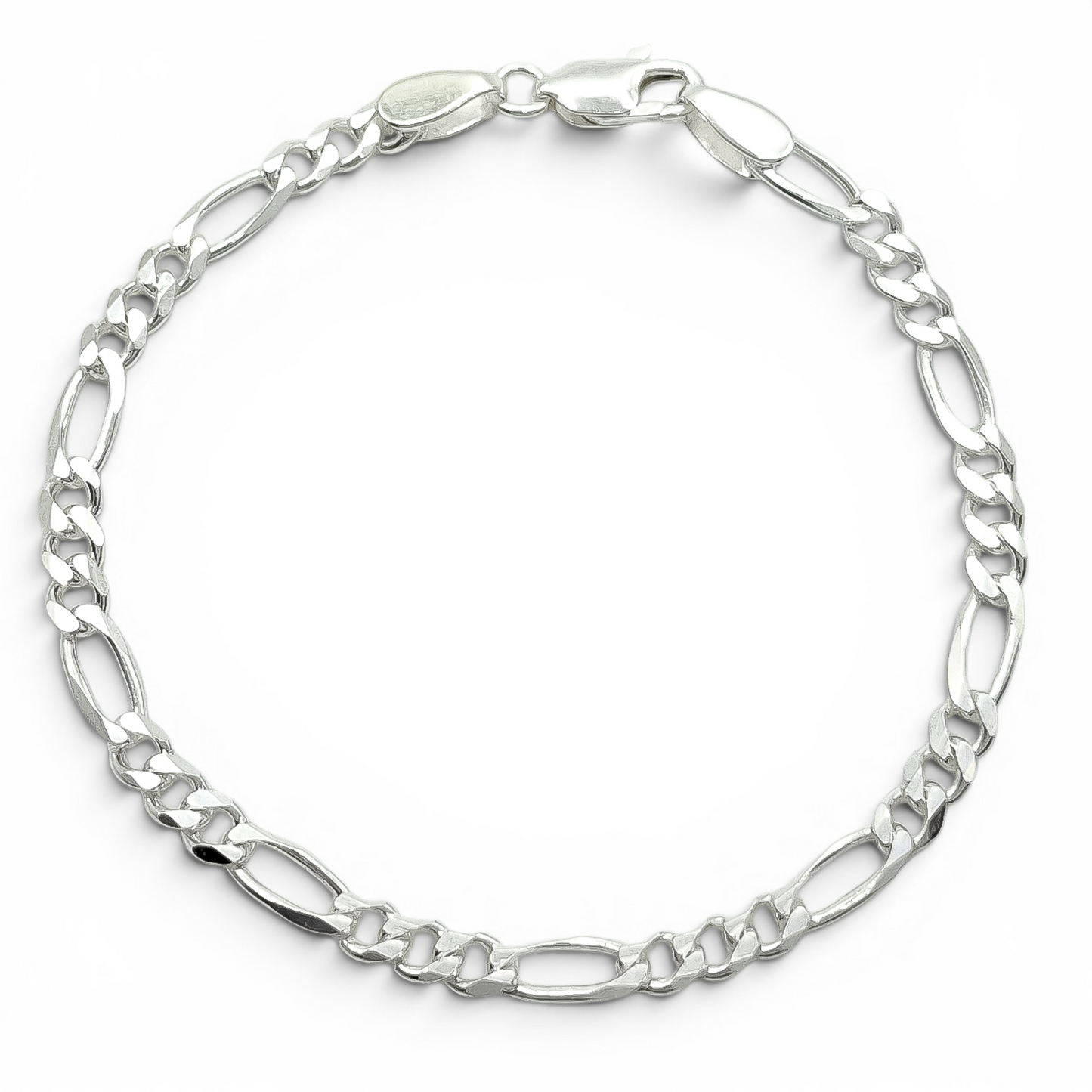 Pulso Figaro Liso 4mm Plata Ley 925