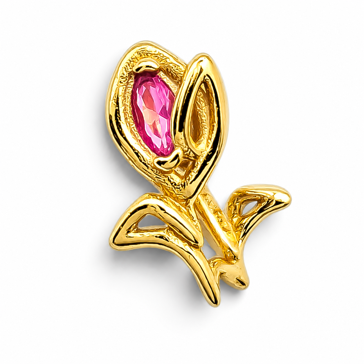 Charm Dorado Tulipan Plata Ley 925