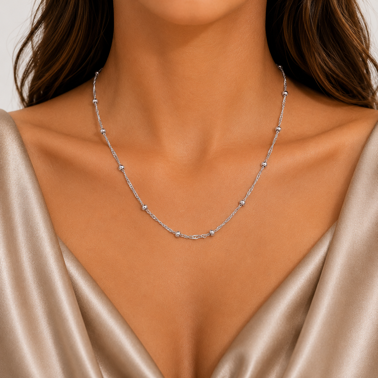 Cadena Bolita Cuba 2mm Plata Ley 925