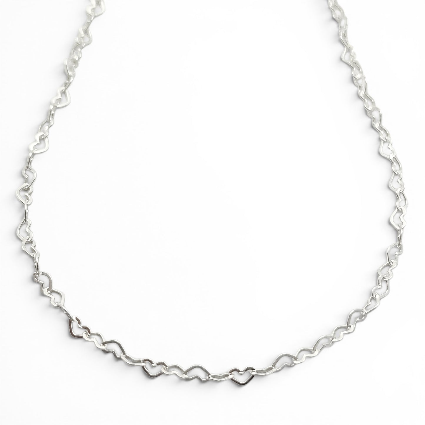 Cadena Corazones 2mm Plata Ley 925