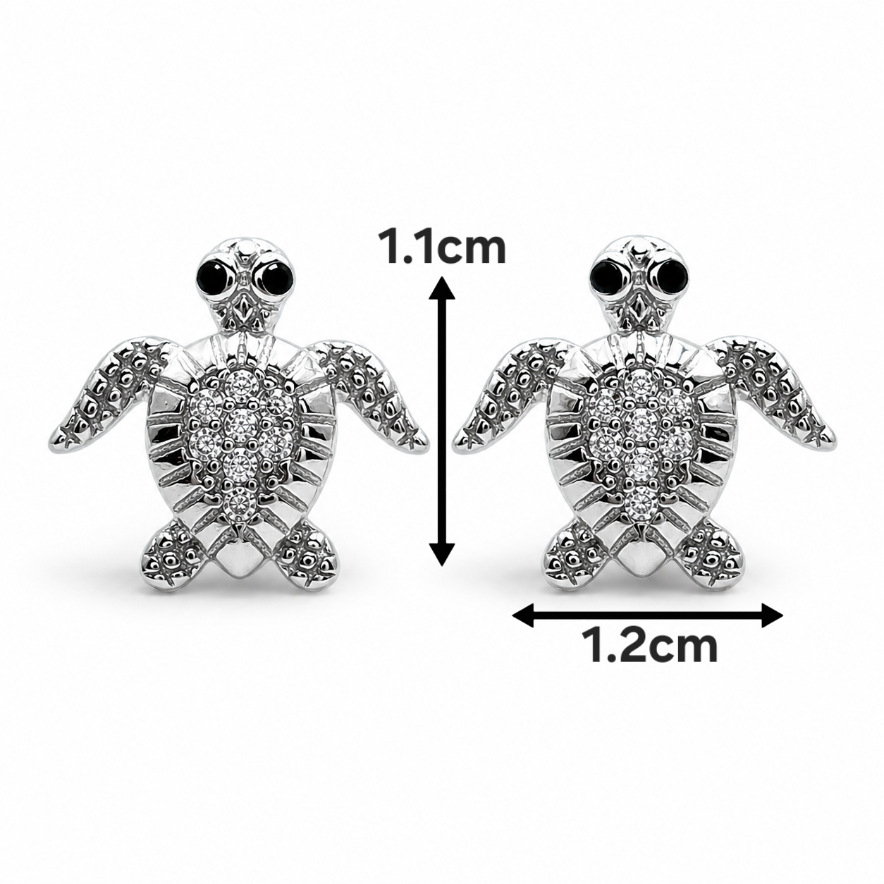 Arete Tortuga Plata Ley 925