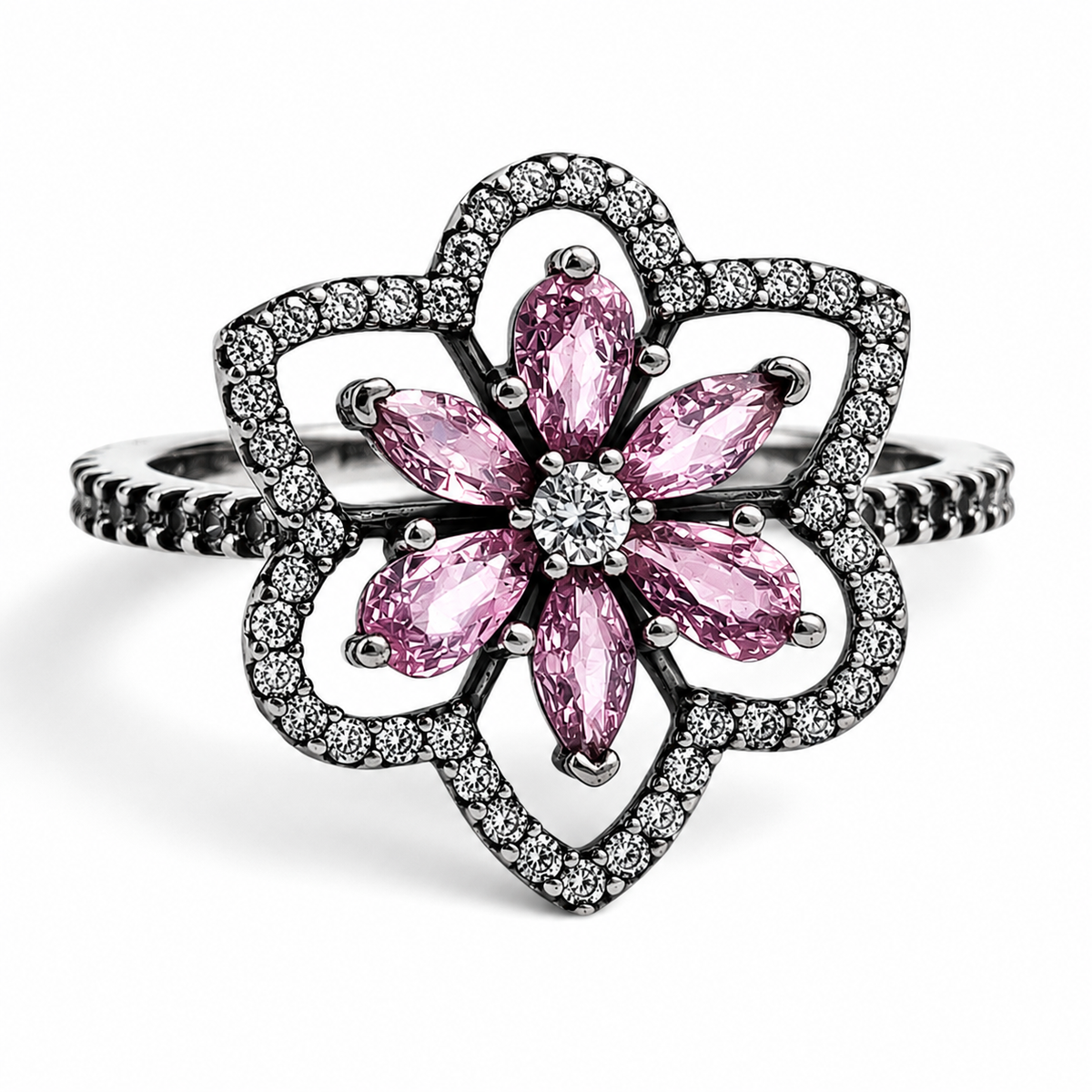 Anillo Flor Rosa Pan