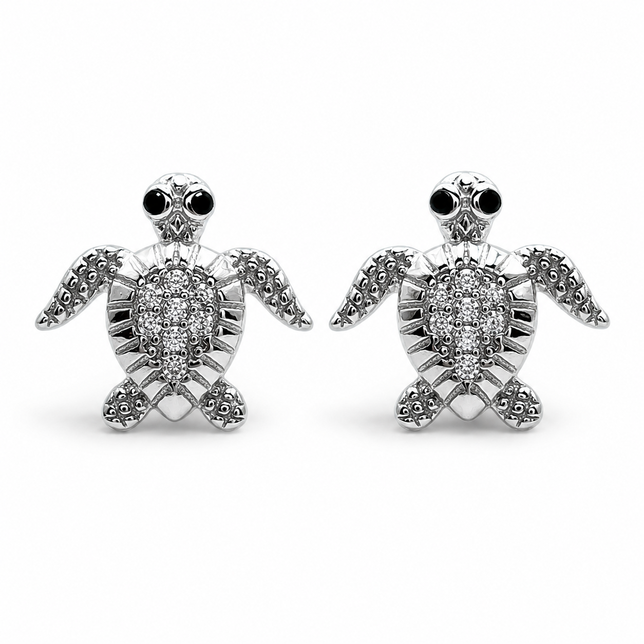 Arete Tortuga Plata Ley 925