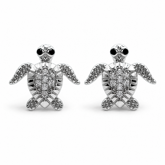 Arete Tortuga Plata Ley 925
