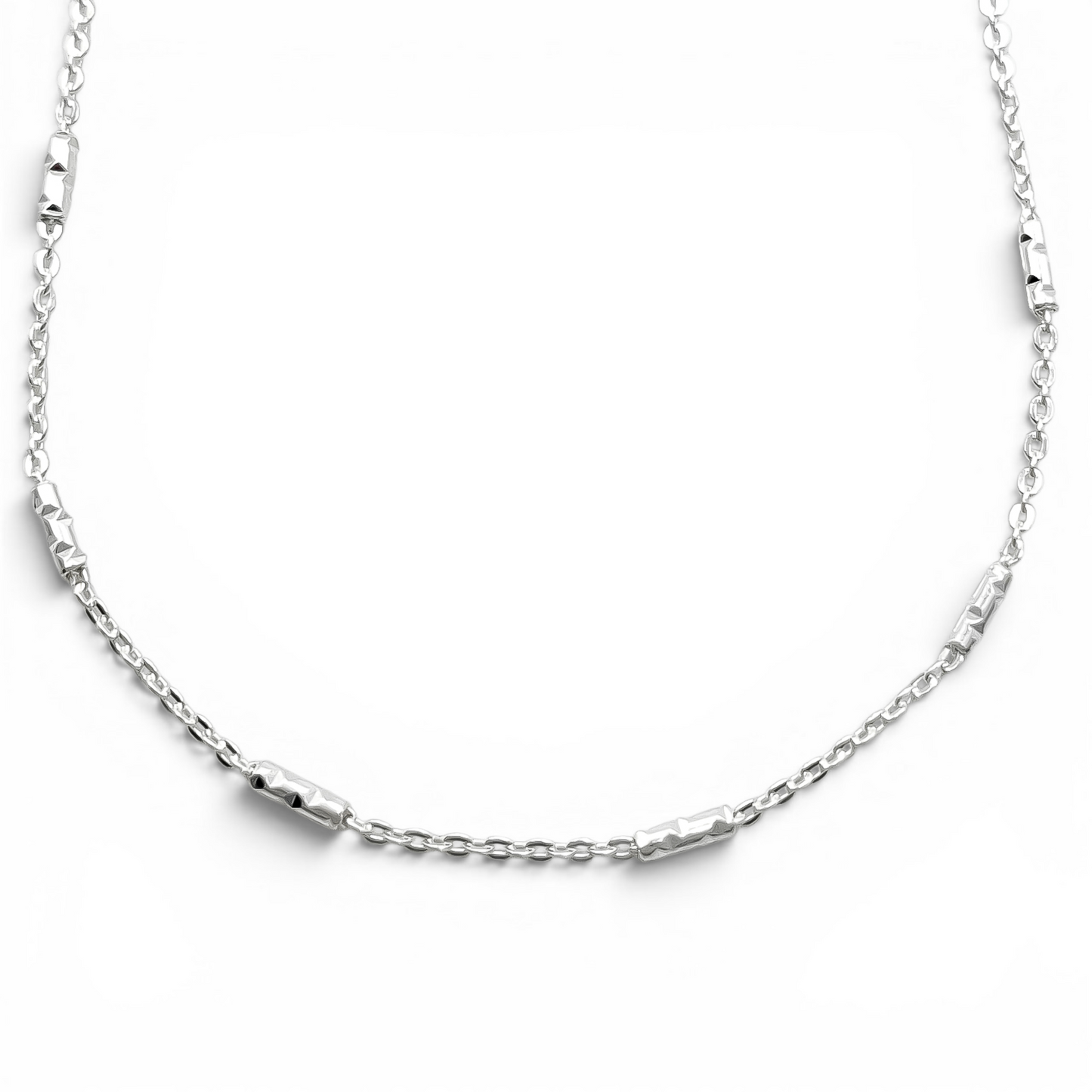 Cadena Tubito 1mm Plata Ley 925