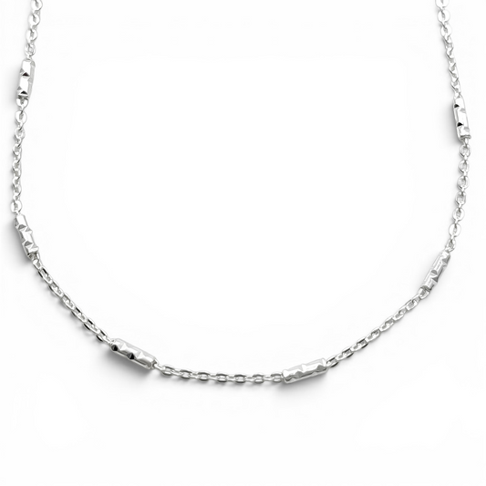 Cadena Tubito 1mm Plata Ley 925