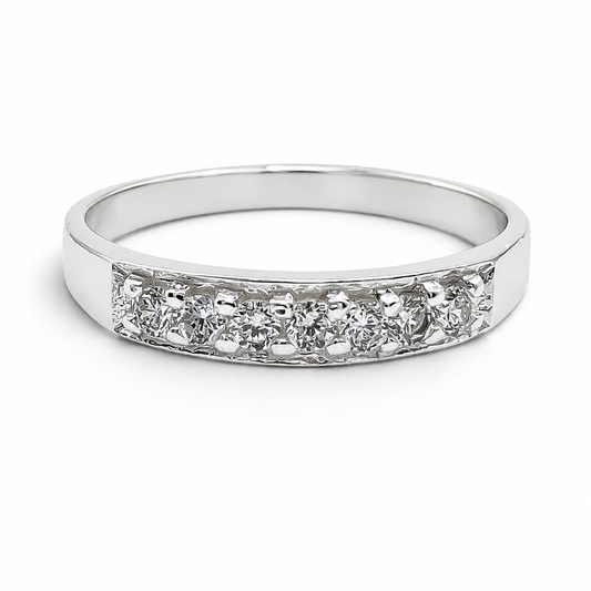 Anillo Blanco Plata Ley 925