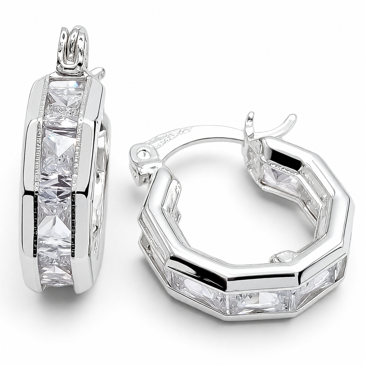Arracada Zirconia Plata Ley 925