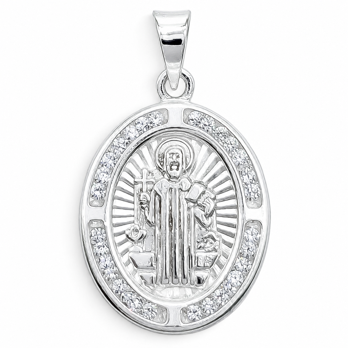 Dije Medalla San Benito Plata Ley 925