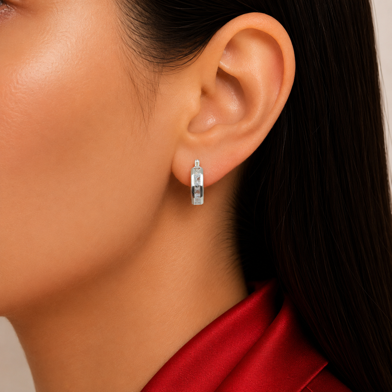 Arracada Zirconia Plata Ley 925