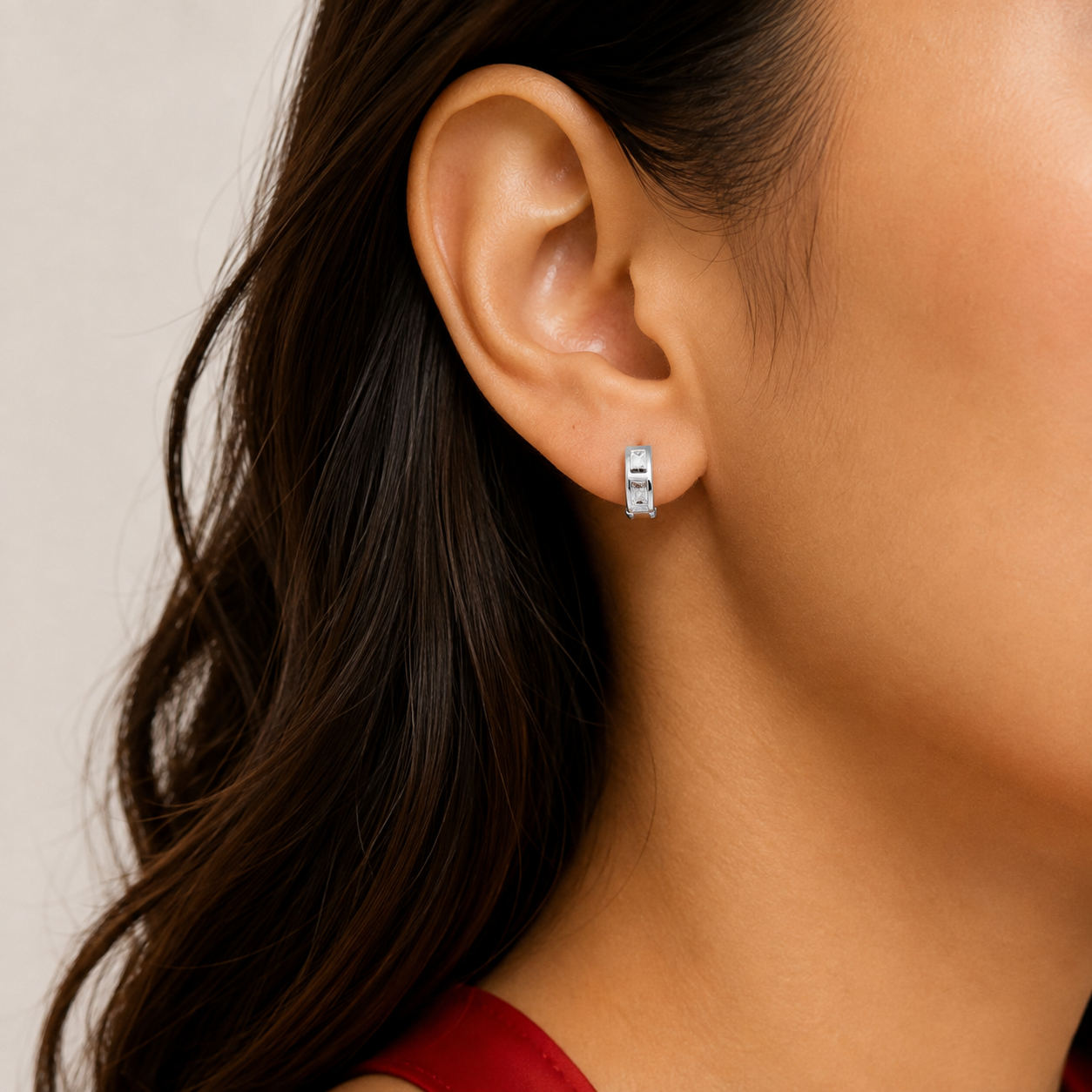 Hugguies Mini Zirconia Plata Ley 925