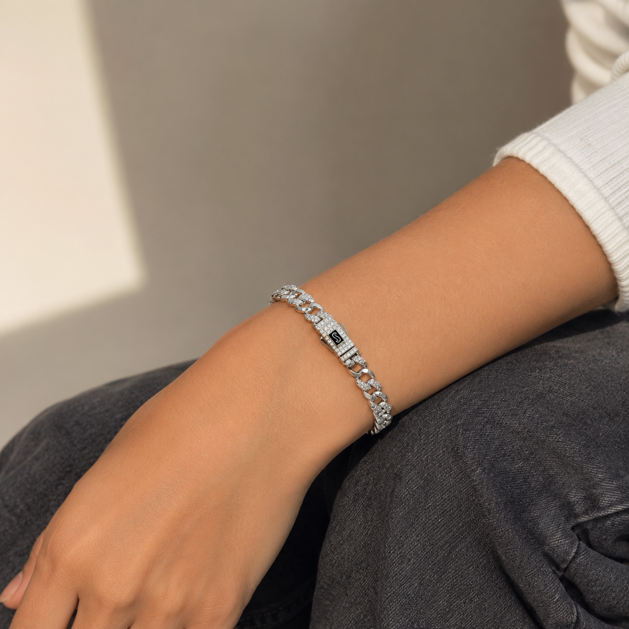 Brazalete Mona Zirconia 6mm Plata Ley 925