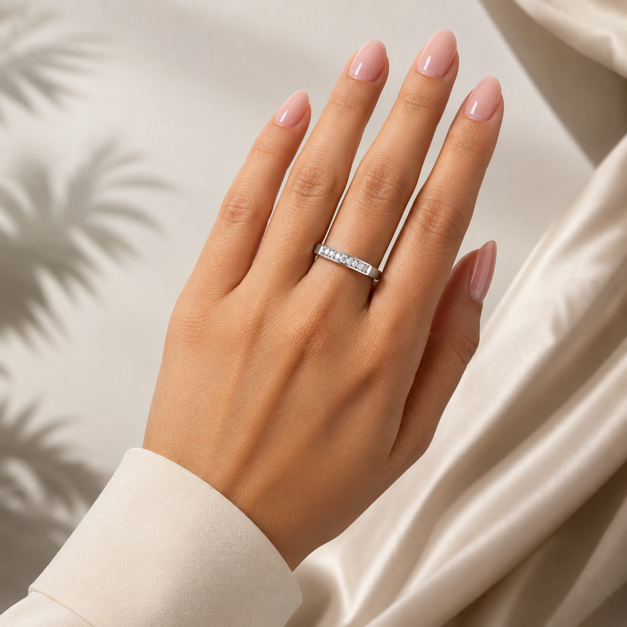 Anillo Blanco Plata Ley 925