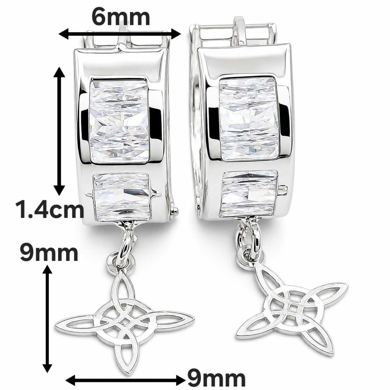 Hugguies Zirconia Nudo Bruja Plata Ley 925
