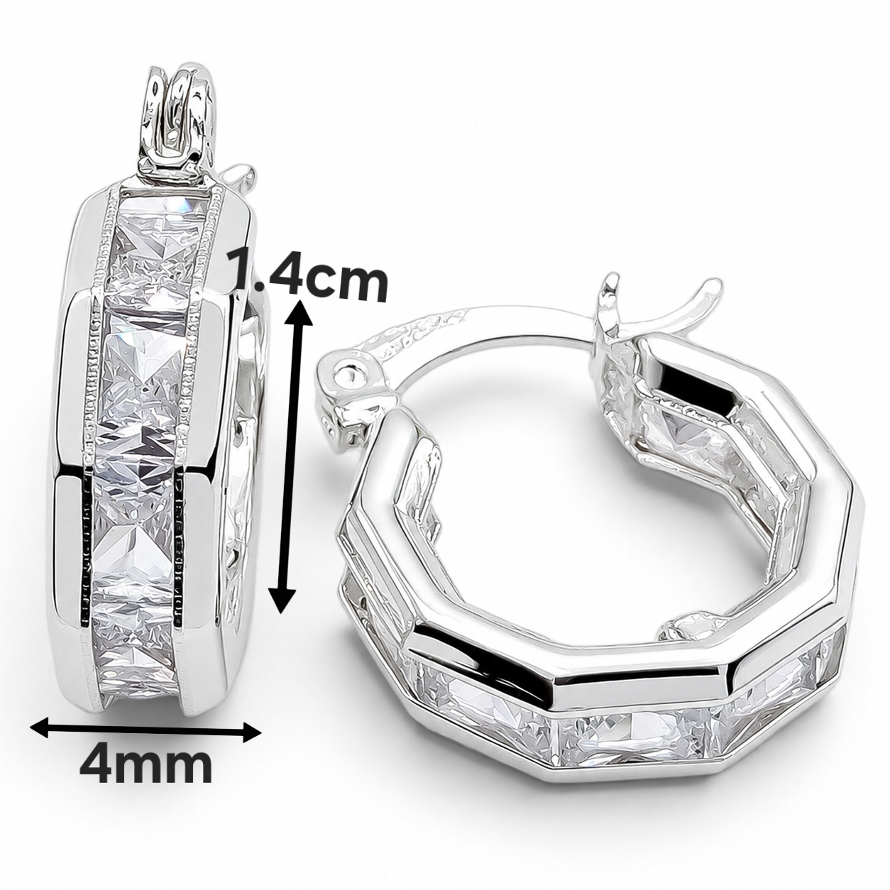 Arracada Zirconia Plata Ley 925