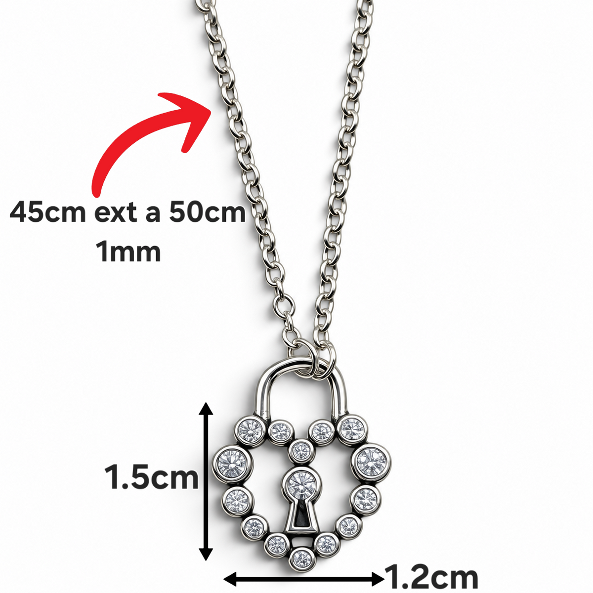 Collar Corazon Zirconia Pan Plata Ley 925