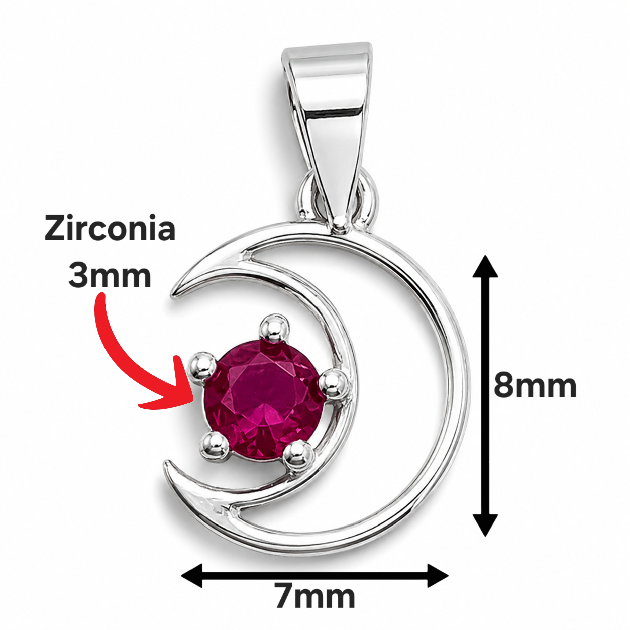 Dije Luna Estrellita Fiusha Plata Ley 925