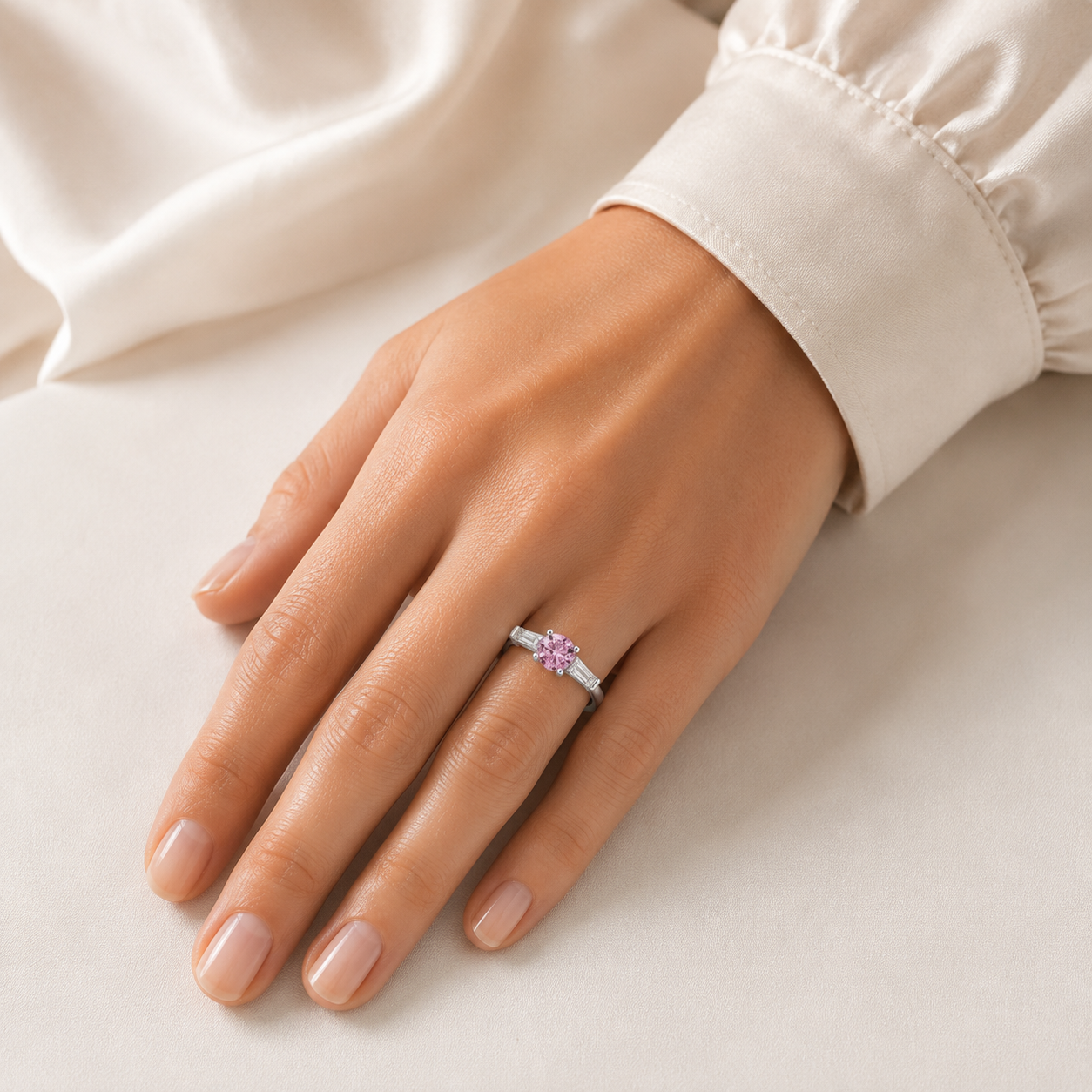 Anillo Zirconia Rosa