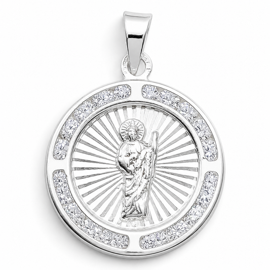 Dije Medalla San Judas Redonda Plata Ley 925
