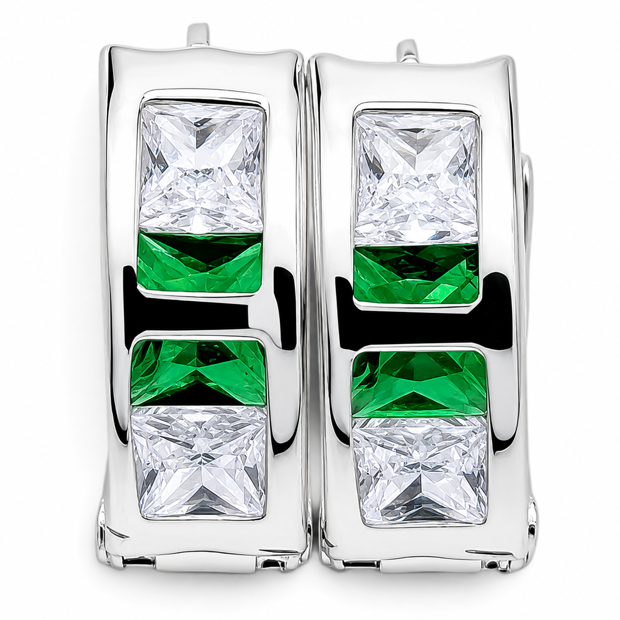 Hugguies Zirconia Verde Plata Ley 925
