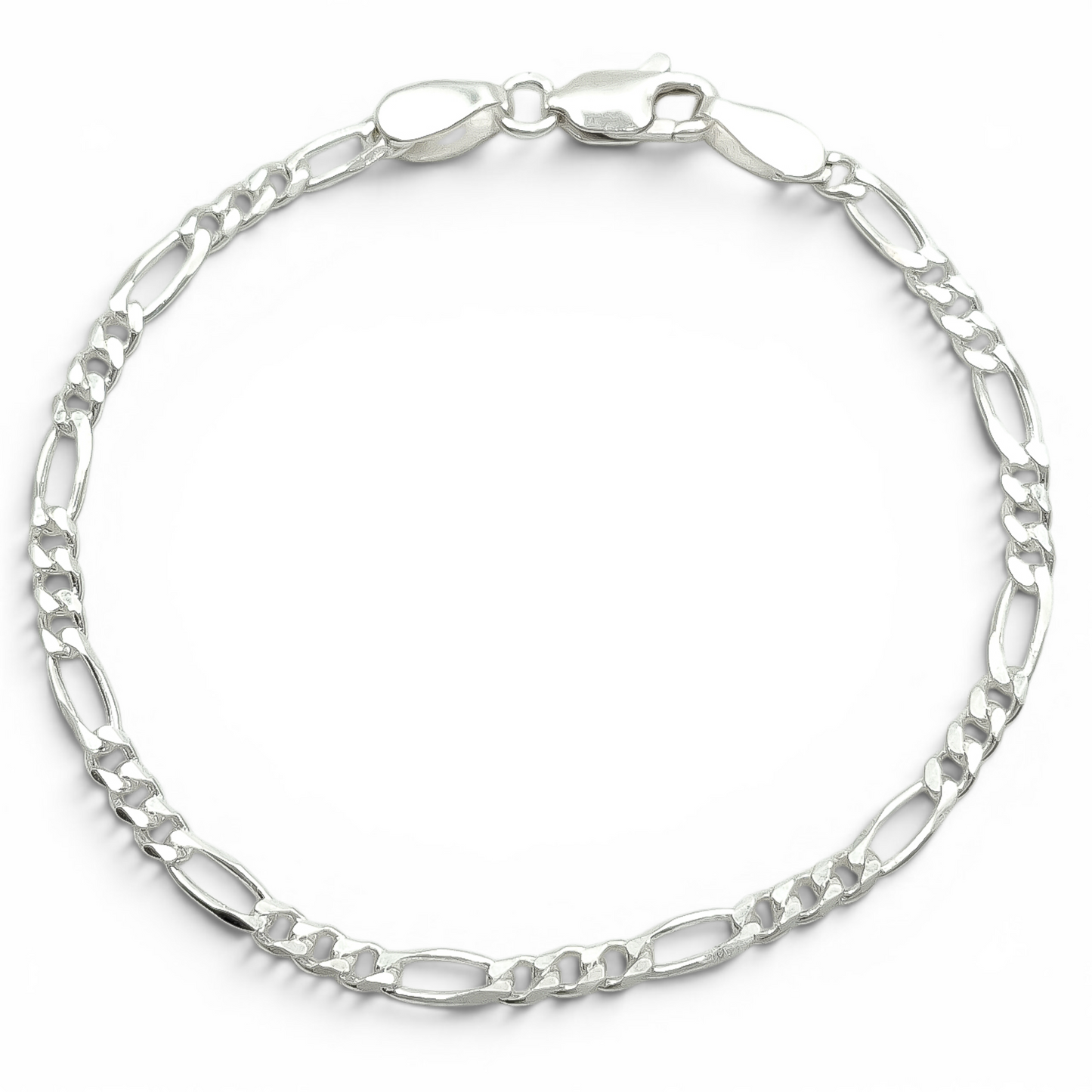 Pulso Figaro Liso 3mm Plata Ley 925