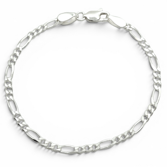 Pulso Figaro Liso 3mm Plata Ley 925