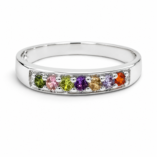 Anillo Colores Plata Ley 925