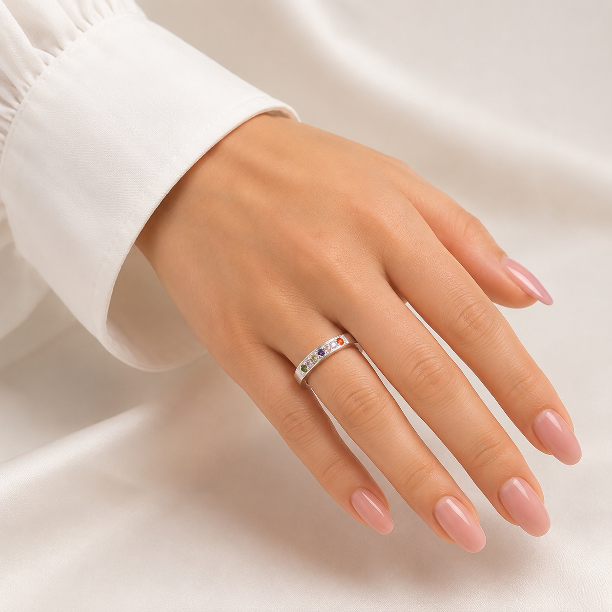 Anillo Colores Plata Ley 925