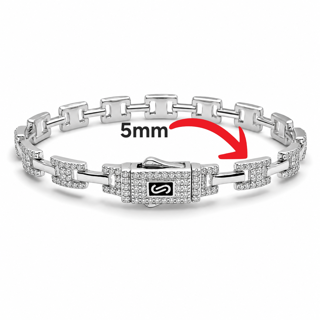 Brazalete Mona 5mm Plata Ley 925